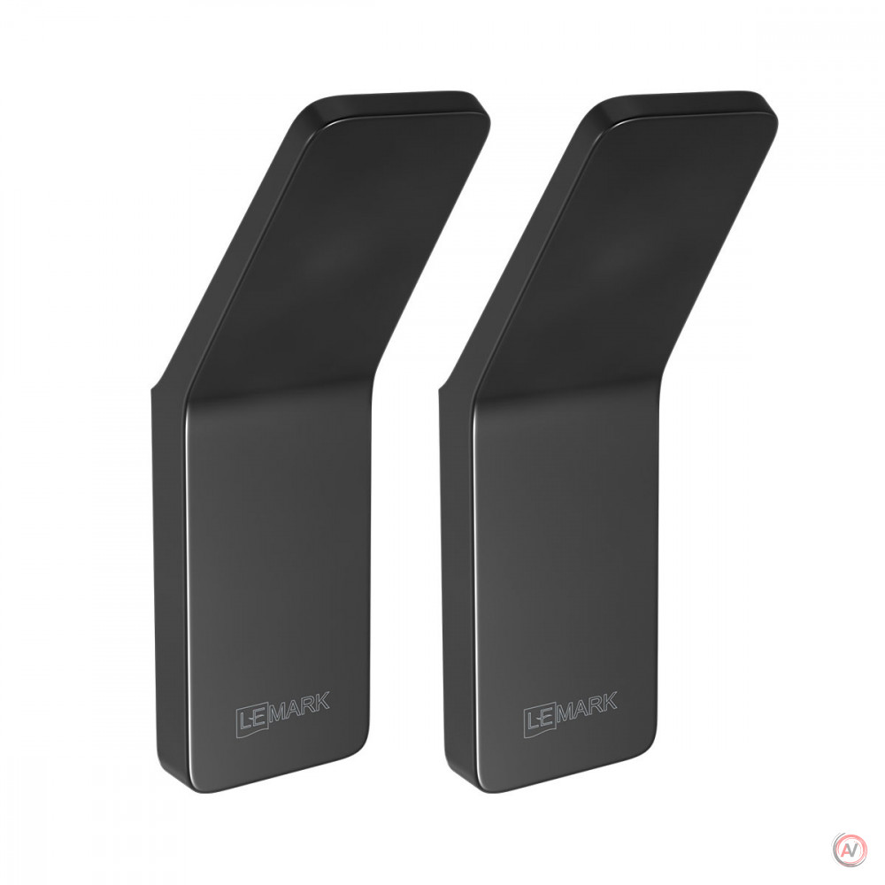 Крючок одинарный Lemark SMOOTH LINE для полотенец и халатов, чёрный матовый